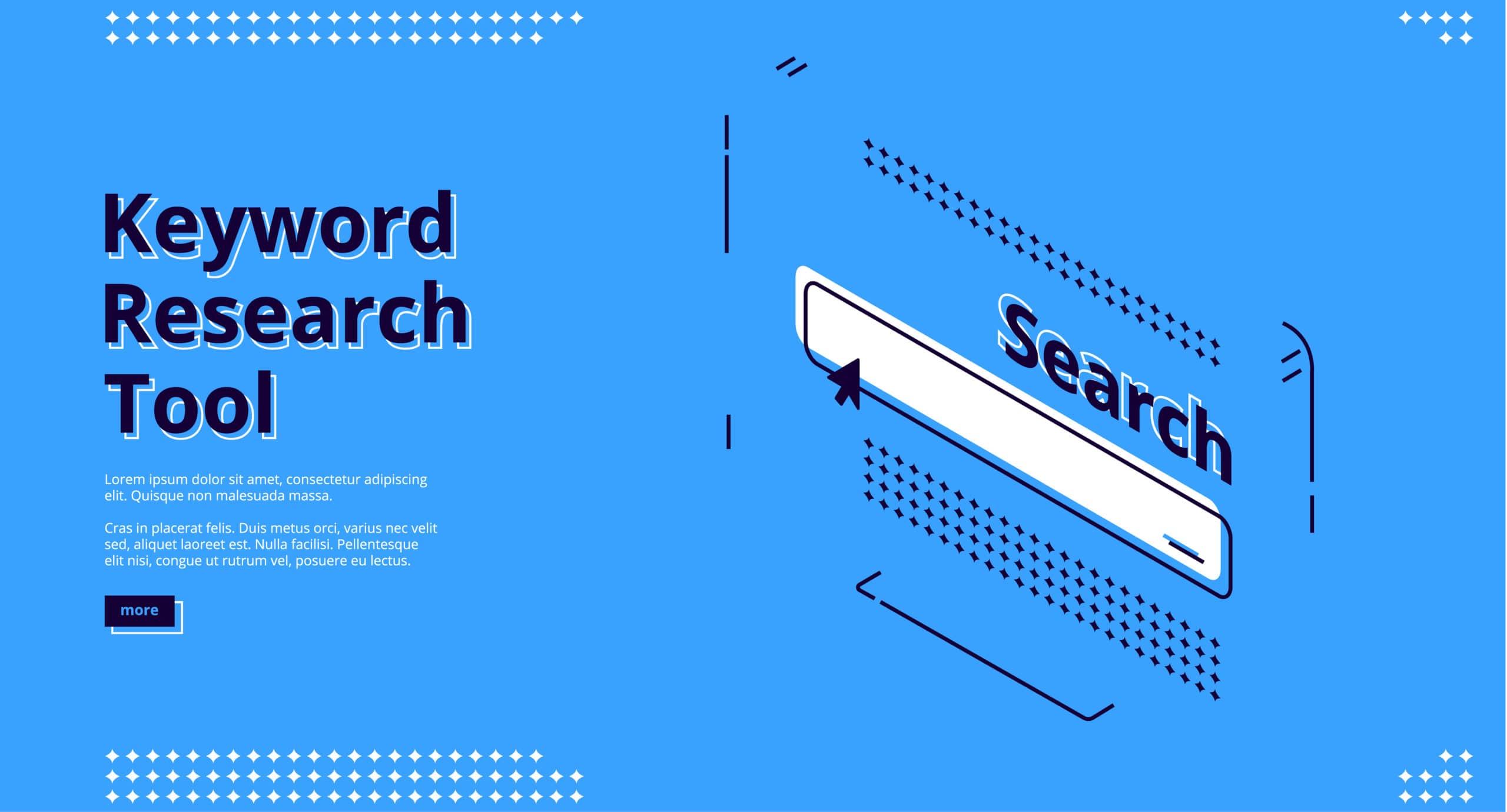 Keyword research tool banner with search line